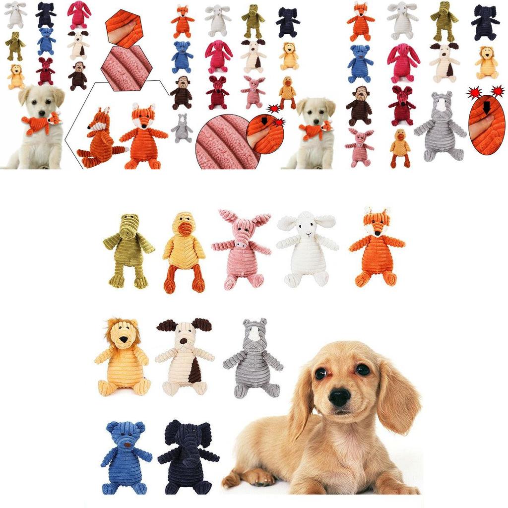 Adorable Animal Shape Corduroy Dog Toys For Small And Large Dogs