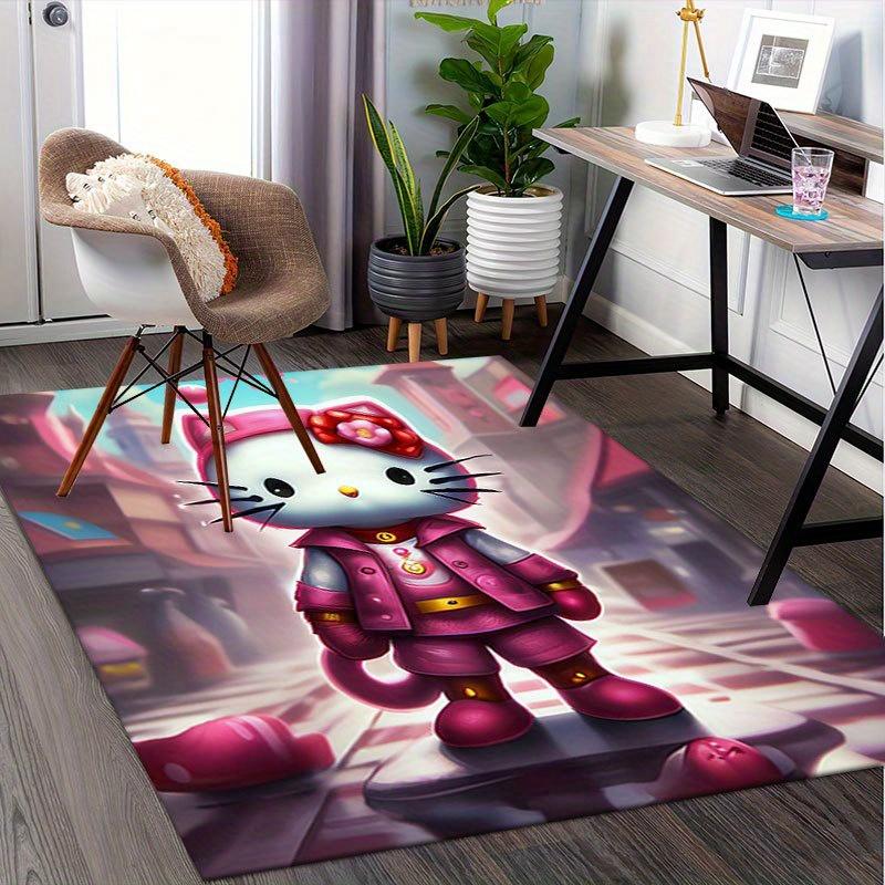 1pc Sanrio Hello Kitty Mermaid Printed Office Carpet Rectangle Rug Under The Table,Perfect Room Decor for Living Room, Bedroom, Kitchen, Non-slip Floo