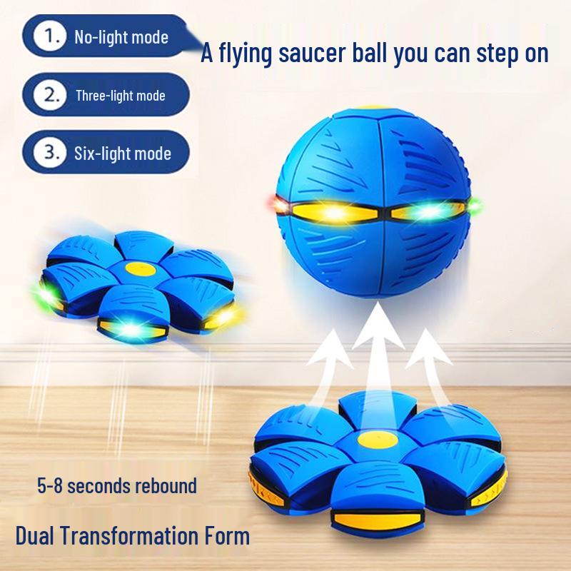 Magic Flying Saucer Ball: Deformable Outdoor Stomp Toy with Lights for Kids