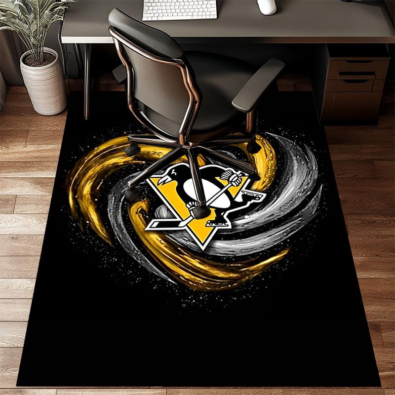 Penguins Heart Logo Art Floor Mat for Living Room, Game Rooms, Office, Bedroom, Office Floor Mat Playful Design, Christmas fan gifts