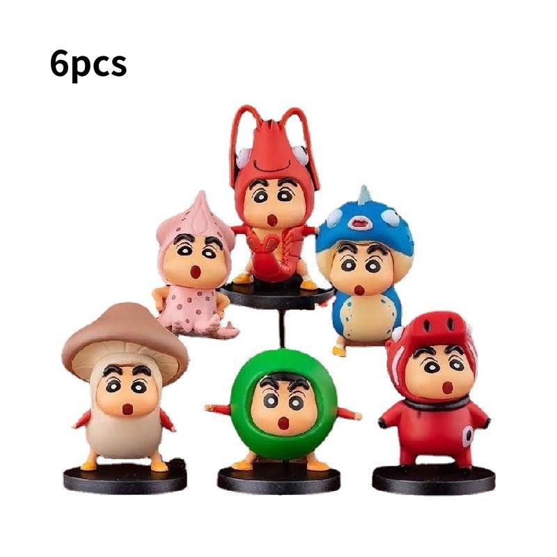 Crayon 6pcs Shin Chan Food Costume Pvc Toy Model Desktop Decor Gift Christmas