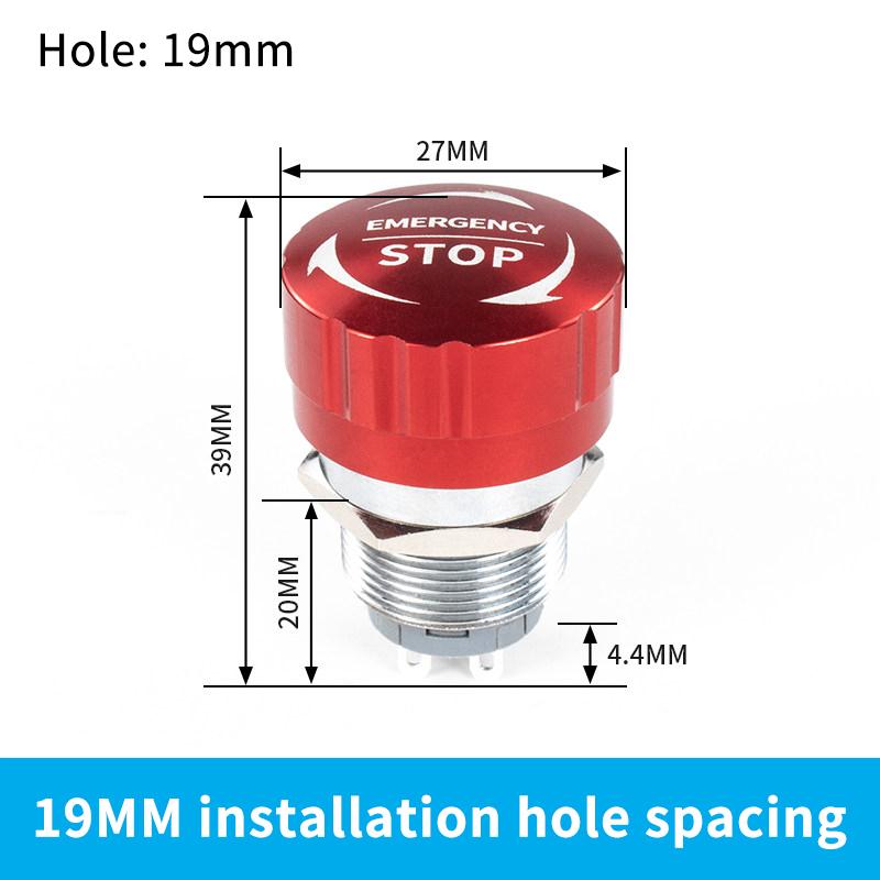 

Durable 1NO1NC Emergency Stop Power Buttons, 16/19/22mm, Waterproof Metal, Quick Self-Locking Mechanism