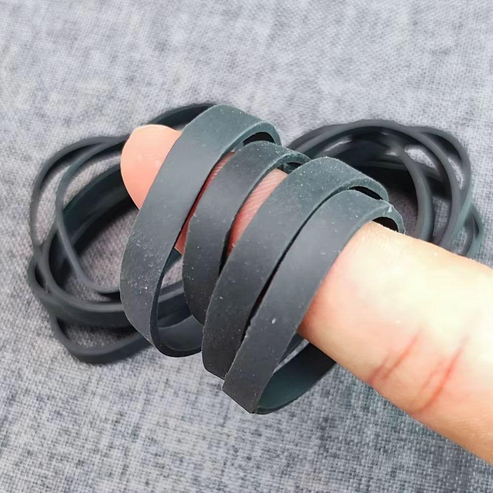20Pcs Durable 6.3x0.5cm Rubber Bands Stretchable Sturdy Rubber Elastic Band Black Rubber Tie Office Home Packaging Supply