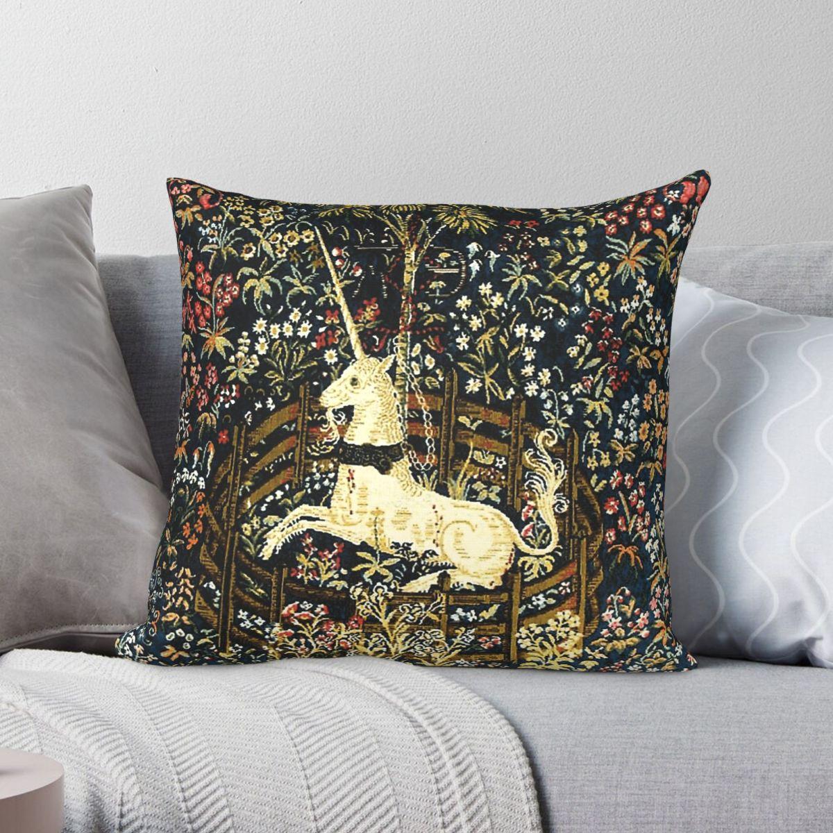 Exquisite Ornaments Unisex The Unicorn In Captivity Square Pillowcase Polyester Linen Velvet Creative Zip Decor Pillow Case Room Cushion Cover