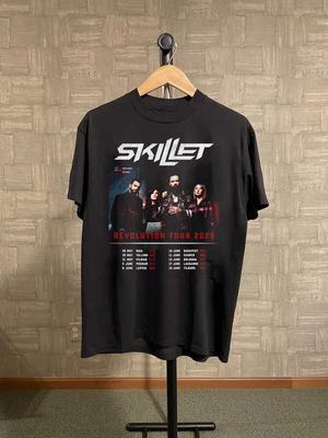 Skillet Band Tour 2025 Černé Unisex Bavlna S5XL Dárek Pro Fanoušky Tričko MI306 Unisex Tričko