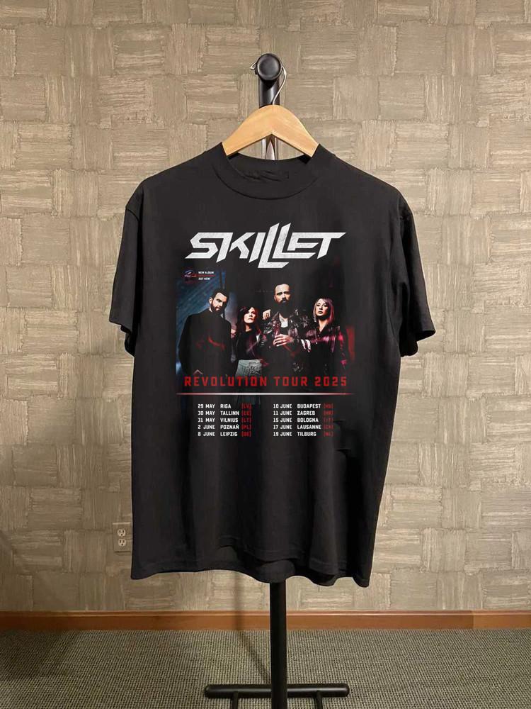 

Skillet Band Tour 2025 Black Unisex Cotton S5XL Gift For Fans Shirt MI306 Unisex T-Shirt XXXXL