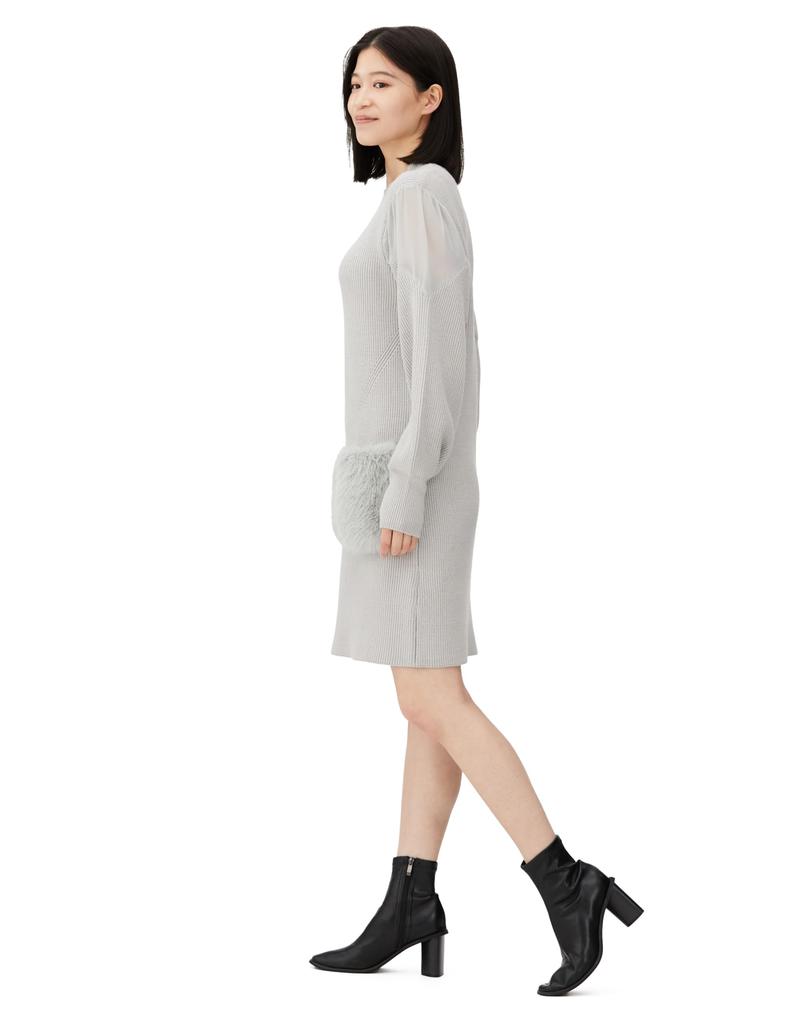 Jill by Jill Stuart Faux Fur Pocket Knit Dress, Web-Exclusive Color: Black