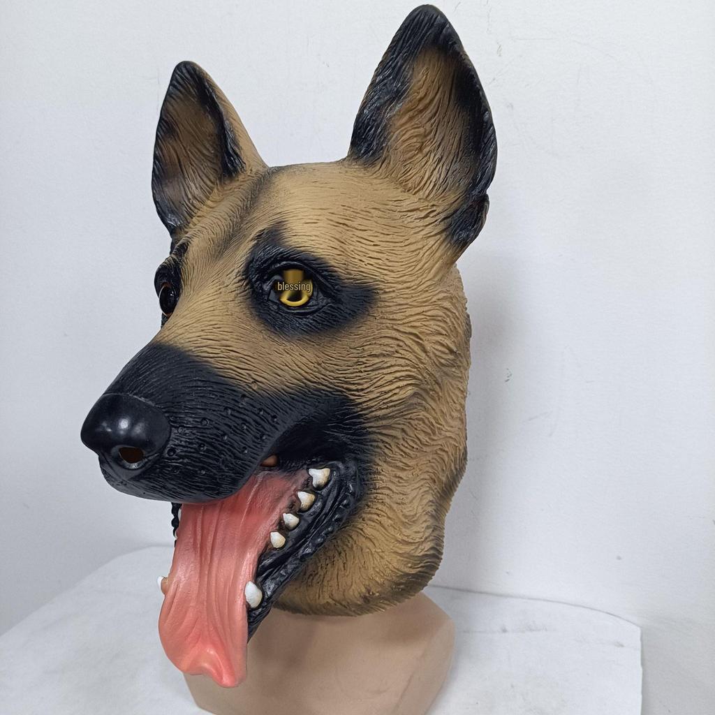 Realistic Police Dog Latex Mask - Halloween Costume Party Prop