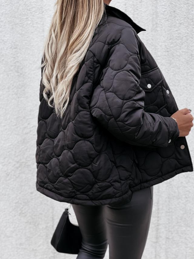 Winter European and American Style Long Sleeve Button Cotton-Padded Women's Jacket