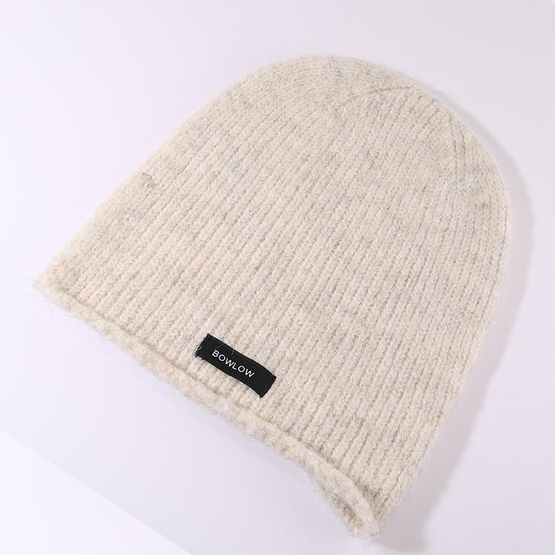 Plush Pile Hat for Women Korean Version  All Match Face Showing Small Warm Hat  Large Head Circumference  Knitted Pullover Cold Hat