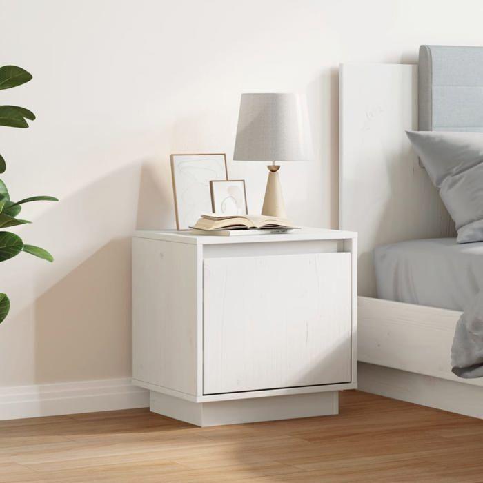 VidaXL Bedside Table White 40x30x40 Cm Solid Pine Wood