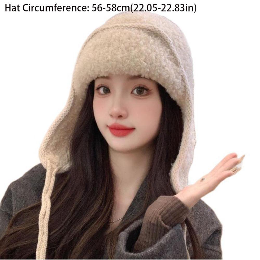 Warm Knitted Hat Plush Beanies Cap Cute Winter Hat