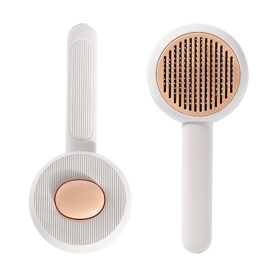 Pet pin comb beauty comb leather naughty button pet self-cleaning comb dog comb dog cat comb pet supplies
