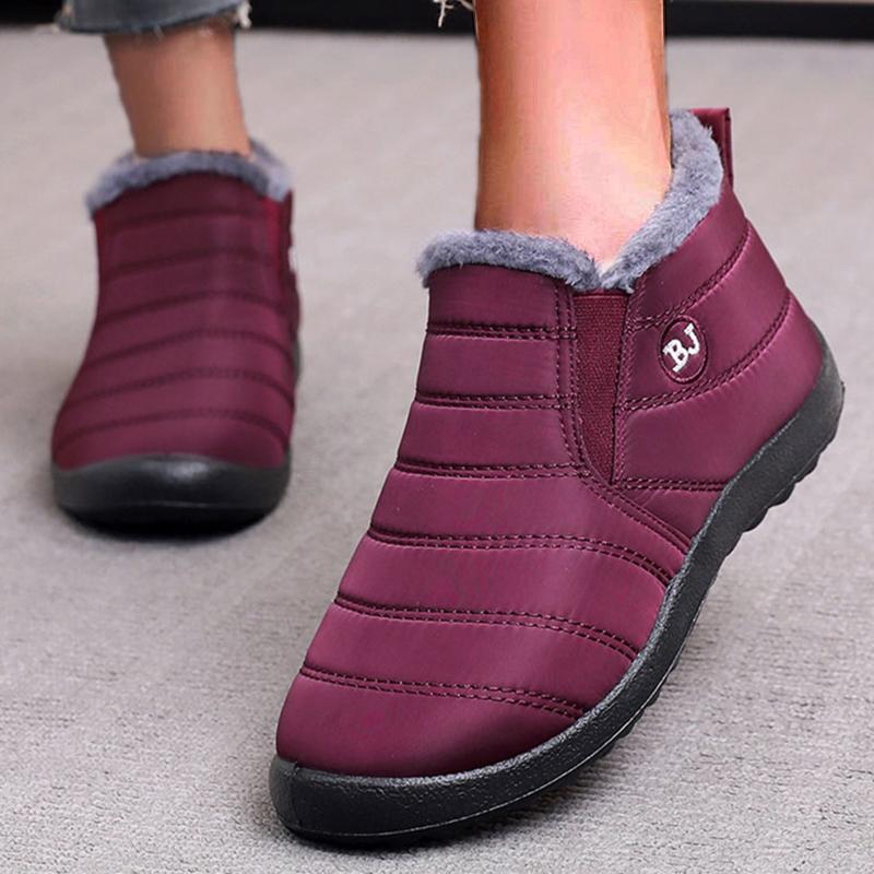 Fashion 2024 Winter Sneakers Shoes Waterproof Women Ankle Shoes For Women Solid Chunky Sneakers Thick Fur Black Mujer Shoes Woman