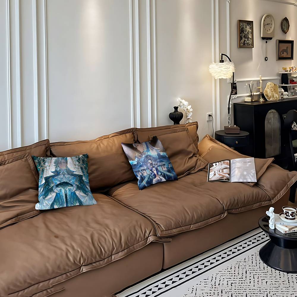 Neuvillette Genshin Impact Kissenbezug Abnehmbarer Waschbarer Kissenbezug – Ganzjahresweiches Leinen