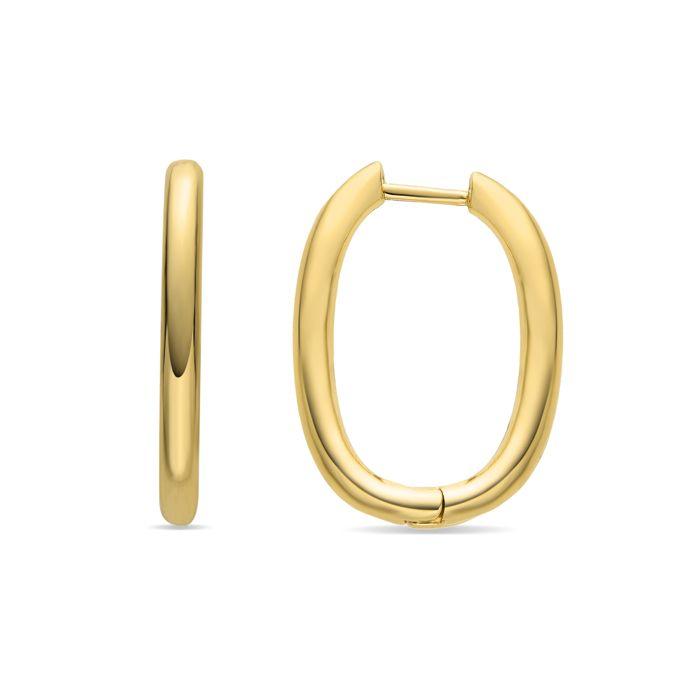 Boucles d'oreilles Luxenter femme en alliage métallique de couleur or avec finition en or jaune 18 carats - Modèle Madya