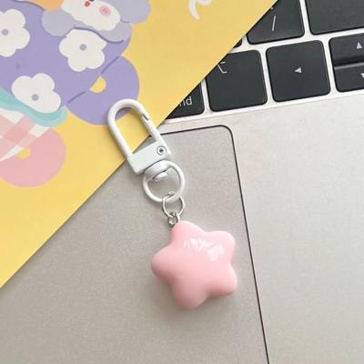 Star Shaped Keychain - Cute Key Ring With Glitter Charm For Women, Men