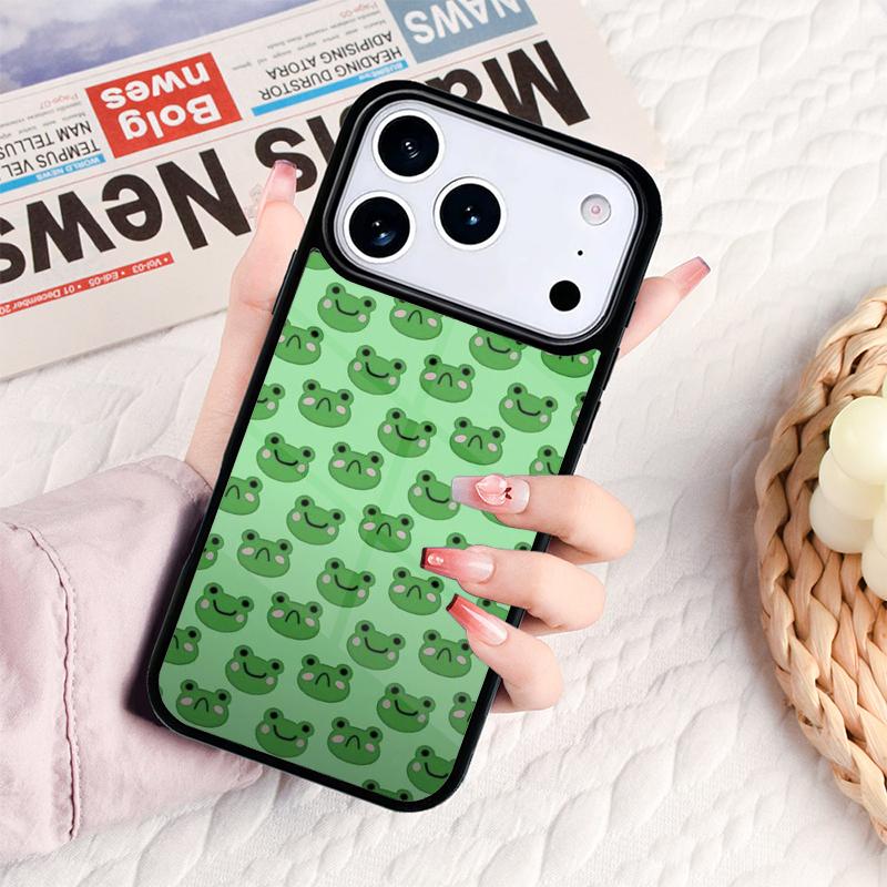 Mint Green The Frog Mushroom Phone Case For IPhone 17 16e 15 14 13 12 11 Pro Max Air Mini Soft Protective Cover