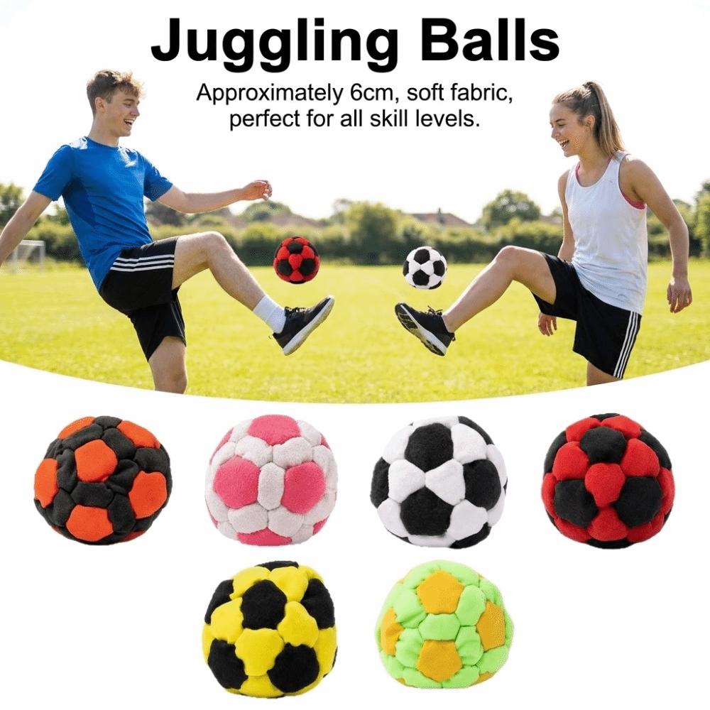 6cm Soft Juggling Balls Football Shape Footbag Sacks Beginner Juggling Ball  Group Playing