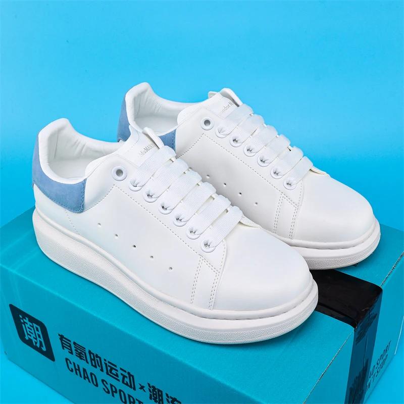 

Классические белые туфли для мужчин и женщин, спортивные туфли с высокой посадкой и удобные кроссовки для пар. 45