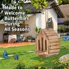 BHBL Wooden Hanging Butterfly House, DIY Natural Habitat with Feeder for Garden Butterflies and Bees Pollinator House