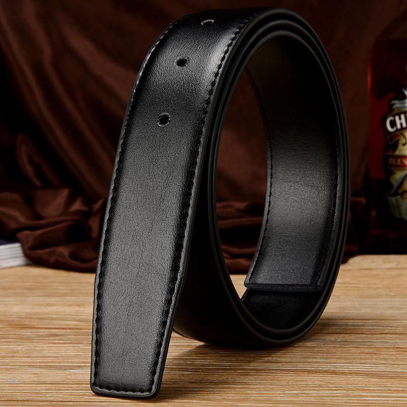 Men's Genuine Perforated Leather Belt Strap, Needle Buckle, 3.2 Cowhide, No Buckle Included, 3.0 Width.