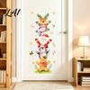 Holiday Gift for Friends Watercolor Christmas Stack‑Up Characters Wall Stickers Removable Self‑Adhesive Door Party Room Decor Sticker,