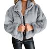 Amazon Popular European and American Women's Clothing 2023 Autumn and Winter Rabbit Fur Imitation Fur Zipper Cardigan Plush Warm Jacket