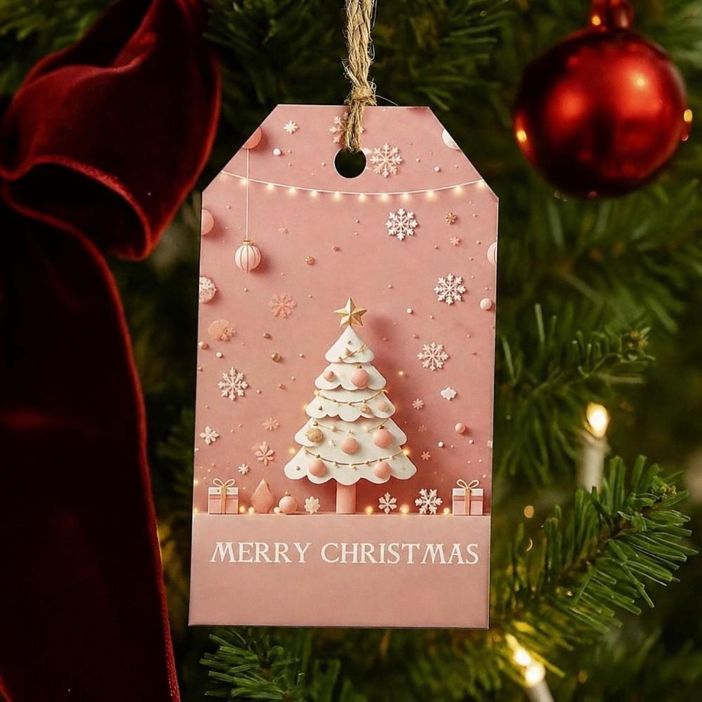 48PCS Hangable Holiday Gift Tag Cards Multicolor Gift Packaging Supplies  For Holiday Decor