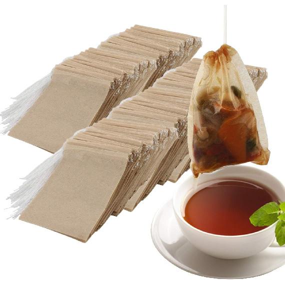 NEPAK 600 Pcs Disposable Tea Filter Bags for Loose Tea,Drawstring Empty Tea Bags for Loose Leaf Tea,with 100% Natural Unbleached Paper(1.97 x 2.76