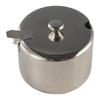 Silver Stainless Steel Sugar Bowl Waterproof Salt Organizer Practical Condiment Pot  for Kichen