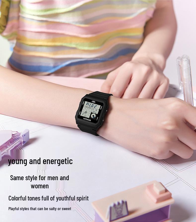 Sanda Multifunctional Waterproof Luminous Electronic Watch with World Time & Alarm - Ideal for Students