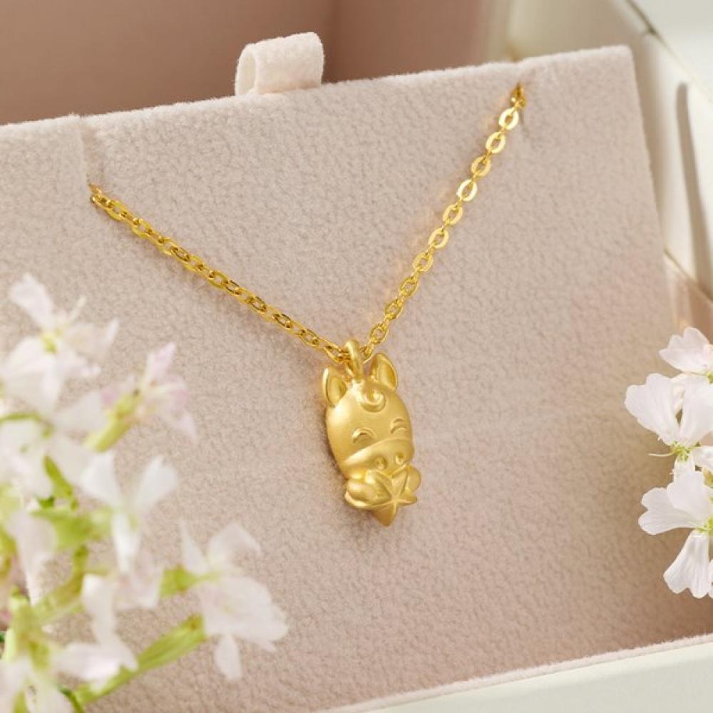 Porti 24k Gold 1.875g Horse Zodiac Special Stone Necklace