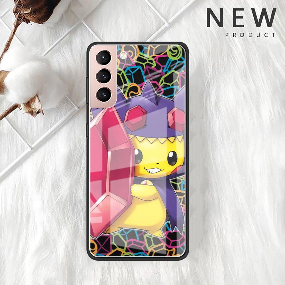 Glashülle für Samsung Galaxy S20 FE S22 Ultra S21 Plus Note 20 S10 Lite 10 S10e S9 Gehärtete Handyhülle Lustiges Pokemon Pikachu