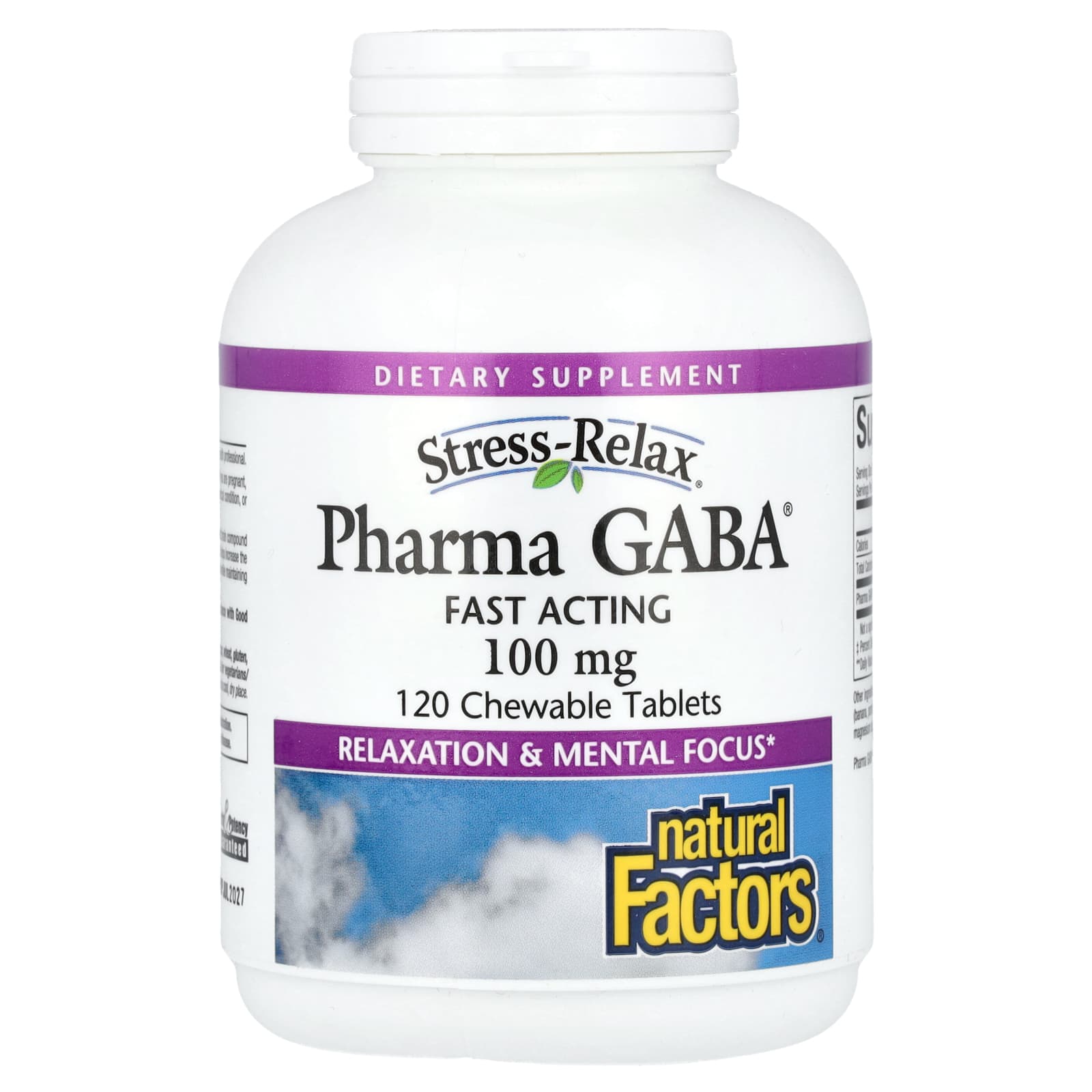 

Stress-Relax®, Pharma Gaba®, 100Mg, 120 Chewable Tablets
