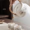 Valley Secluded Gold Inlaid Jade Ceramic Kung Fu Tea Set