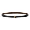 Cinto de couro com fivela lisa e estampa de logo, estilo feminino, marrom, 1,5 cm