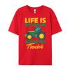 Kids Young Farmer Funny Tractor Boy On Grandpas Tractor Mens Shirts Graphic Tee Mens Clothes Classic