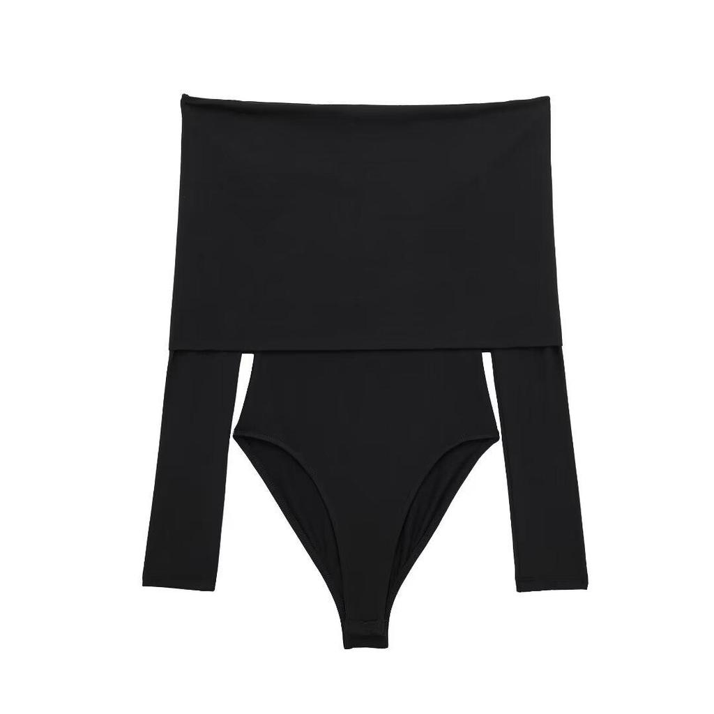 2024 Spring Women's One Shoulder Long Sleeve Bodysuit
