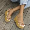 Wedges Heel Summer Women's Sandals New Fashion Platform Thick Bottom Buckle Casual Ladies Shoes Comfortable Walking Sandalias