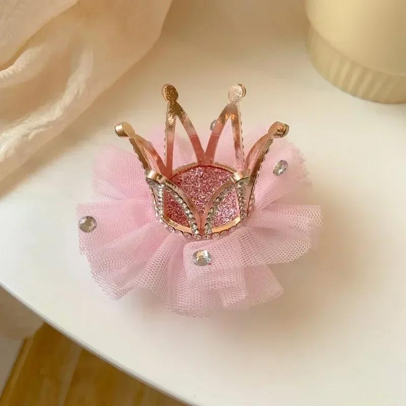 Hot Princess Children Girl Hairpin Sweet Vintage Crown Hair Clip For Kid Girl Birthday Party Decroative Hair Pin Little Girl