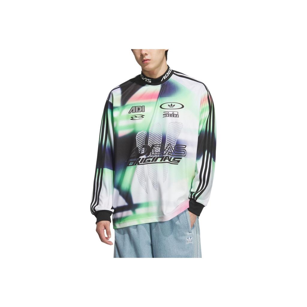 Adidas Originals All Over Print Casual Long Sleeve Football Shirt Men Tops KH1466