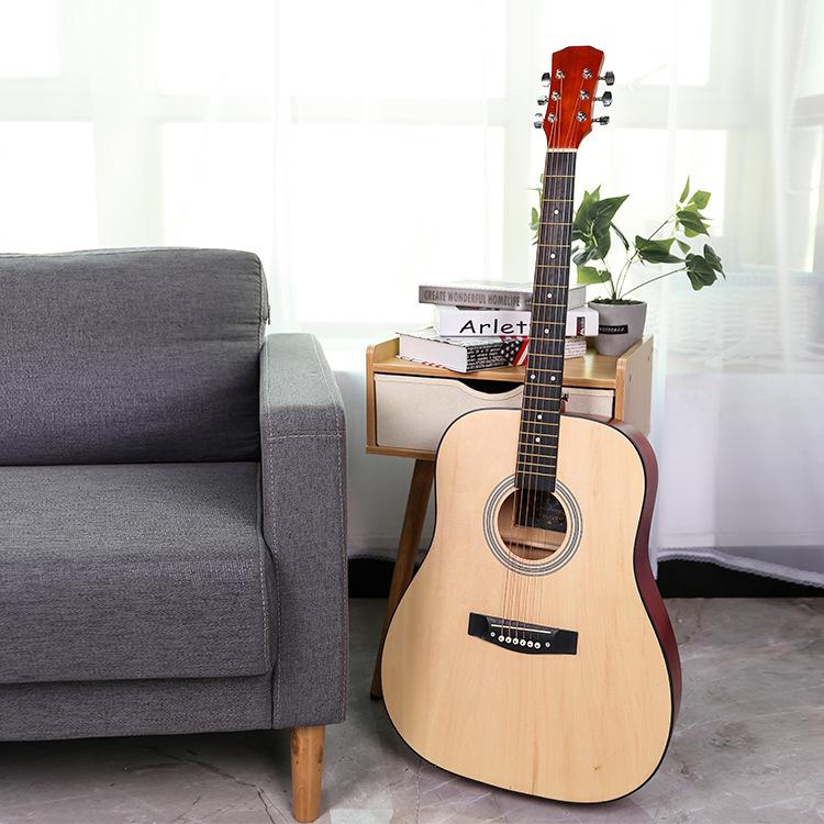 41" Round Cutaway Folk Guitar - All Linden Wood