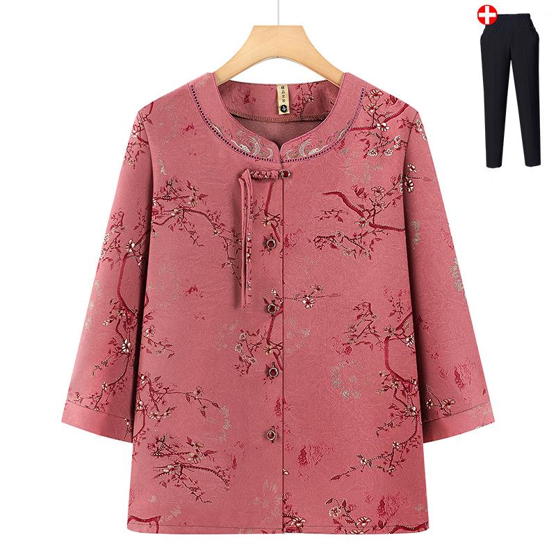 2026 Modern Cardigan Top for Middle-Aged and Elderly Women: New Chinese Style Fashion for Moms