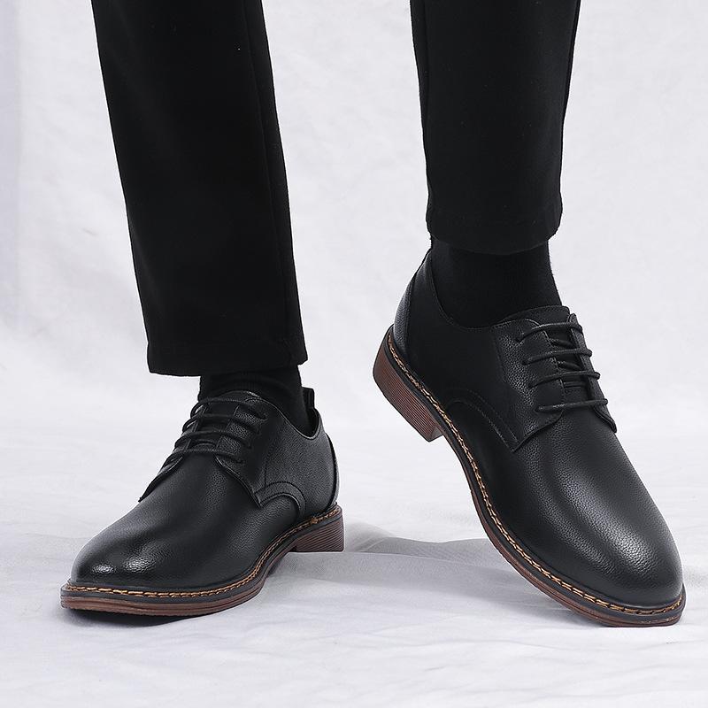Men's shoes spring and autumn trendy shoes 2025 new Korean version British youth trend lace-up casual leather shoes men 2025