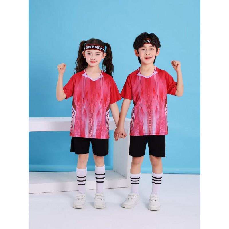 Kids Quick-Dry Badminton Set Short Sleeve Sport Jersey Unisex Tennis Volleyball Training Outfit