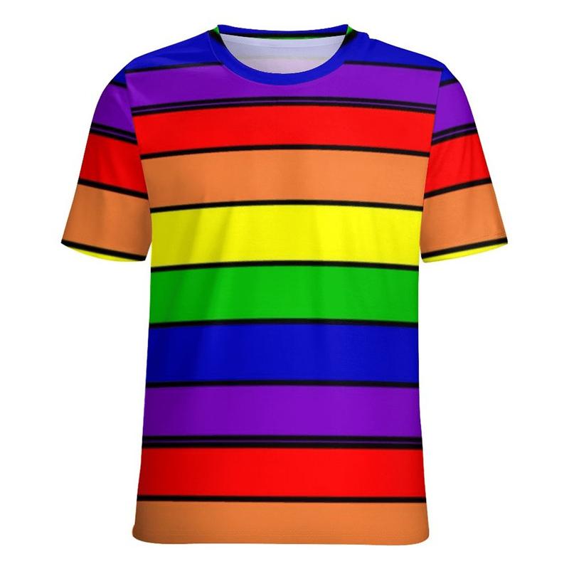 T-shirt Grafica Arcobaleno LGBT Stampa 3D Uomo Donna Casual Manica Corta Top alla Moda Carino Modello Cane Oversize Harajuku Unisex Tee