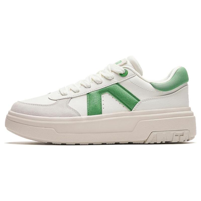 Anta Life Collection A Road Durable Breathable Low-Top Skateboard Shoes Women's White Green Sneakers 122348071-3