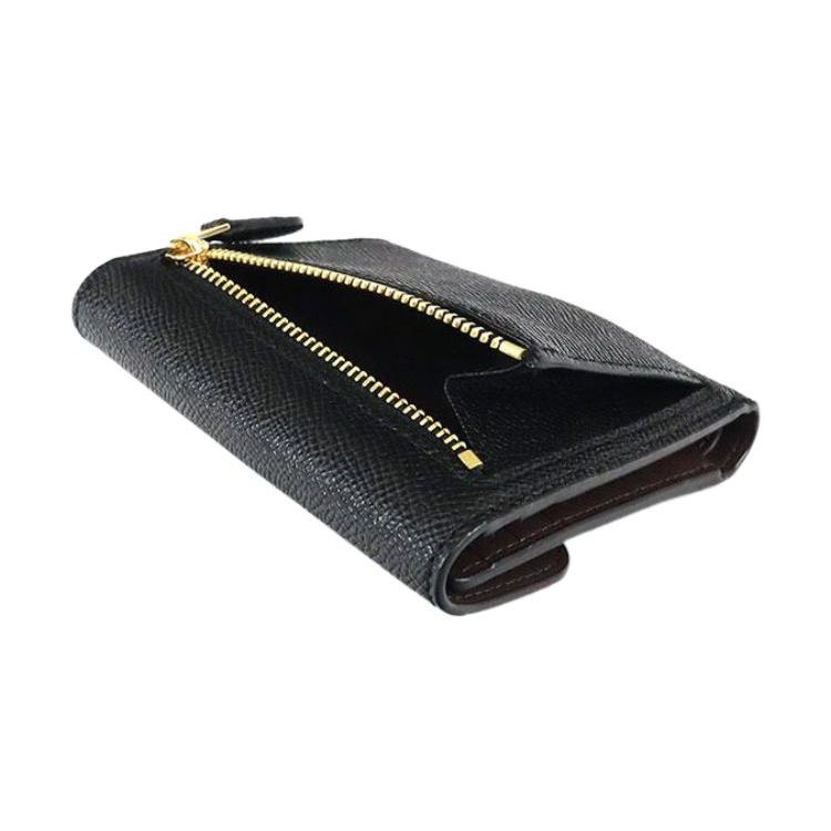 Coach Wyn 11 Mode Unifarbene Lässige Leder Umschlag Clutch Geldbörse Damen Clutch Schwarz C2328-LIBLK