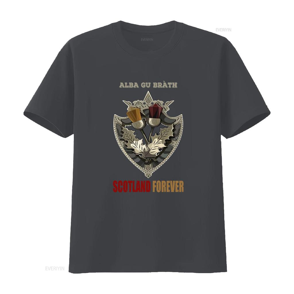 Alba Gu Bràth Scotland Forever T Shirt 6319 Scottish Thistle Shield Design for Patriotic Style Vintage Washed Homme Comfortable